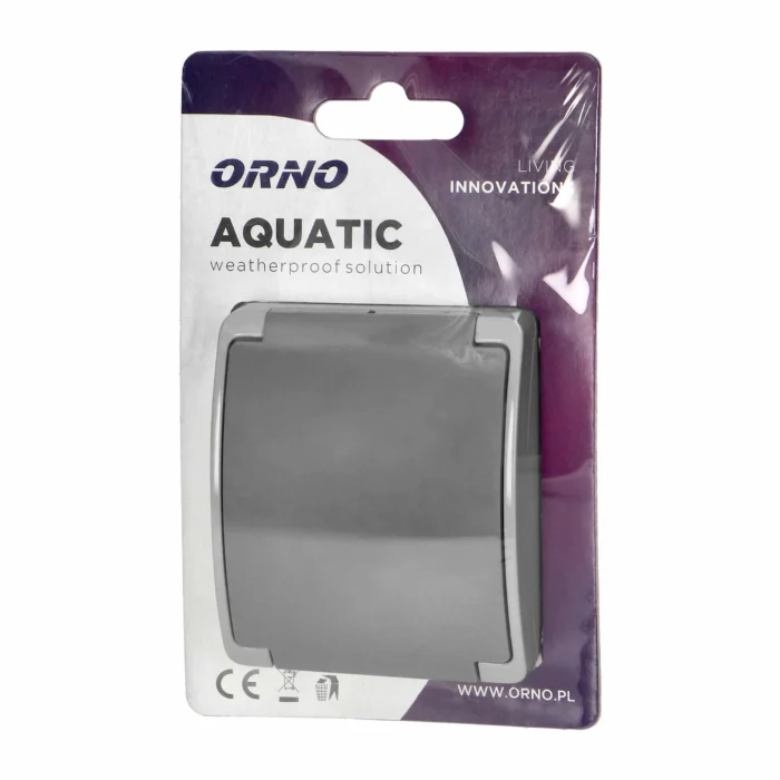 Jednozásuvka 2P+E AQUATIC IP44 sivo-grafit – Obrázok 2