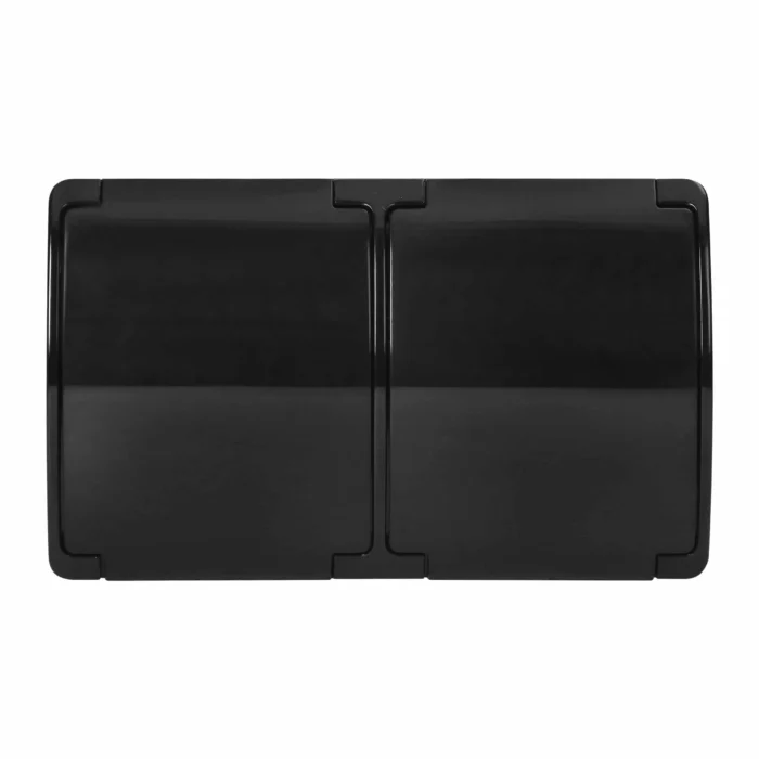 Dvojzásuvka 2x2P+E AQUATIC IP44 čierna – Obrázok 3
