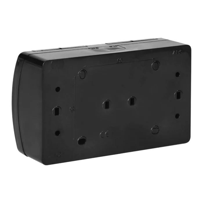 Dvojzásuvka 2x2P+E AQUATIC IP44 čierna – Obrázok 5