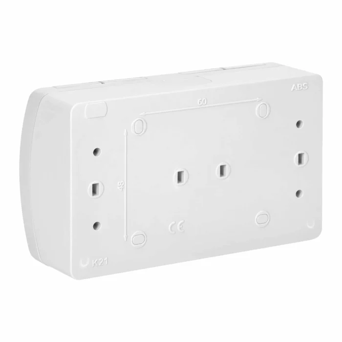 Dvojzásuvka 2x2P+E AQUATIC IP44 biela – Obrázok 5