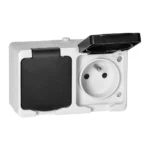 AQUATIC MINI IP54 Dvojzásuvka 2x2P+E, biela/azúrová