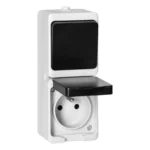 AQUATIC MINI IP54 Spínač + Zásuvka 2P+E, biela/azúrová