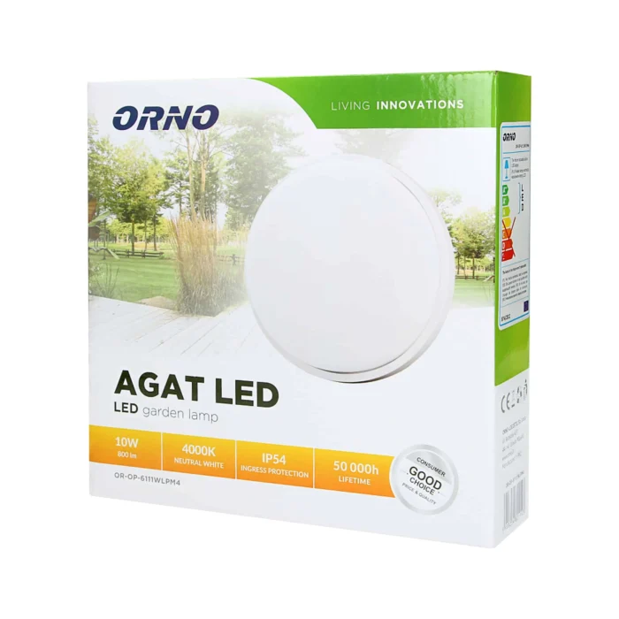 Záhradná LED lampa AGAT, 10W, biela – Obrázok 2