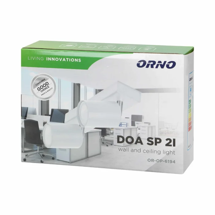 DOA SP 2l čerstvého vzduchu, GU10, max. 2x50W, IP20, biela – Obrázok 2