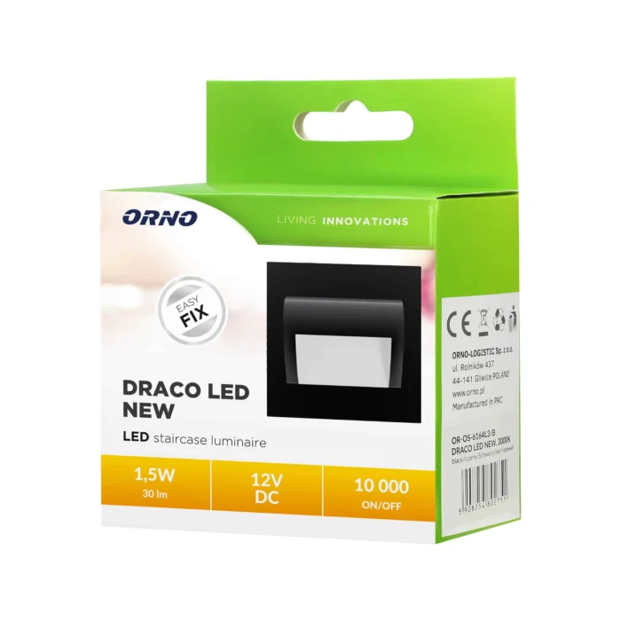 DRACO LED NEW schodiskové svietidlo 1,5W, 12VDC, 30lm, 3000K, tm. – Obrázok 2
