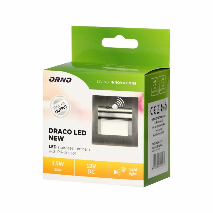 DRACO LED NEW schodiskové svietidlo 1.5W, 12VDC, 30lm, 6000K, sat. – Obrázok 2