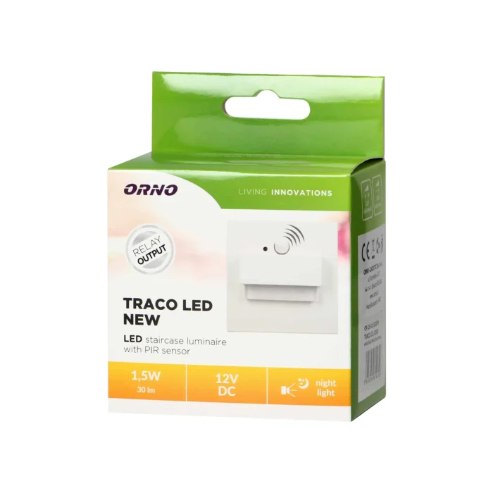 TRACO LED 1.5W, žiarovka, 12VDC, 30lm, 6000K, biela, svetlo a senzor – Obrázok 2