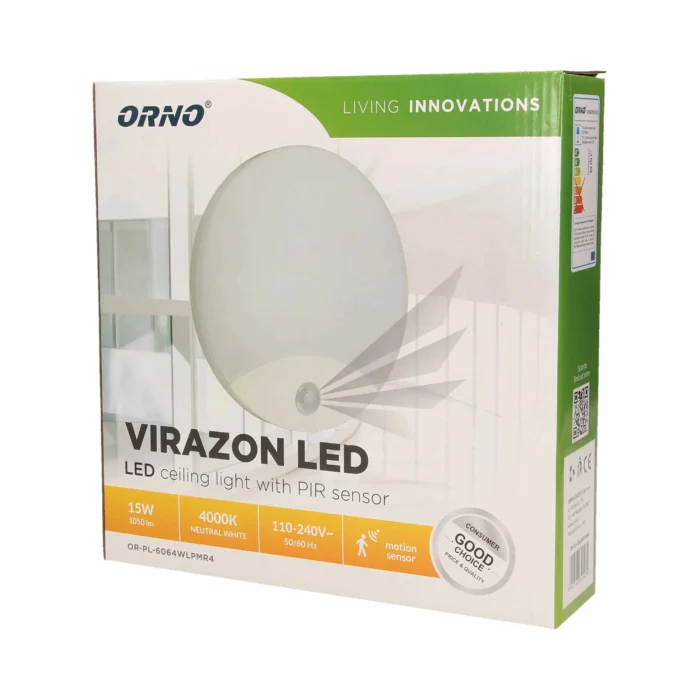 LED svietidlo VIRAZON s pohybovým senzorom, 15W, IP44 – Obrázok 2
