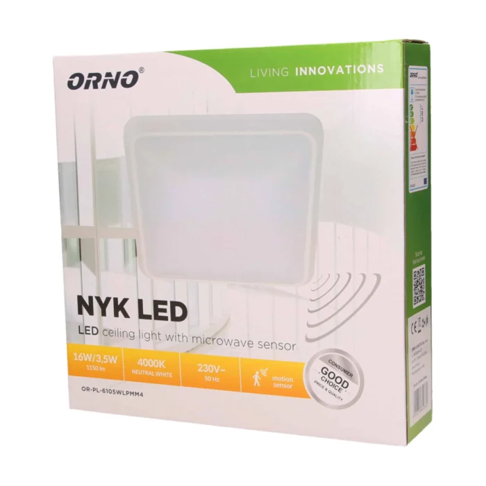 LED svietidlo NYK s mikrovlnným senzorom, 16W – Obrázok 2