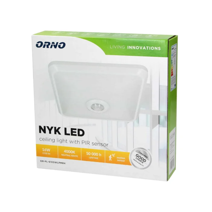 NYK LED svetlo s pohybovým senzorom, 16W, biele – Obrázok 2