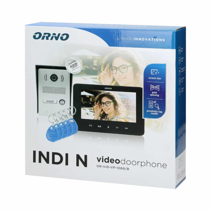 Podporovaný videorekordér, handsfree s viacfarebným 7" LCD displejom, bezkontaktné nápisy a funkcia interkomu, priama inštalácia, INDI N – Obrázok 2