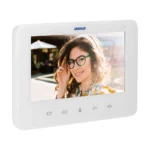 Bezdotykový video monitor so 7" LCD displejom, preddisplej, séria INDI a SCUTI, s otváraním dverí a funkciou interkomu, biela – Obrázok 3