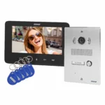Súprava videovrátnika, handsfree s viacfarebným 7" LCD displejom, čítačkou bezdotykové nápisy a funkcia interkom, pod hodinky, INDI P
