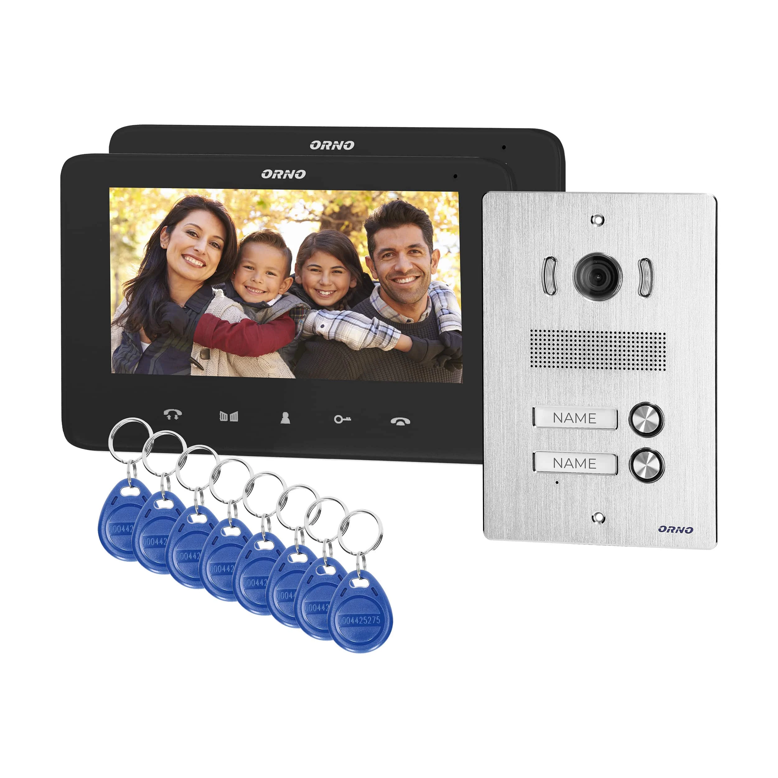 Podporovaný videorekordér Podporovaný videorekordér, handsfree so 7" LCD displejom, bezdotykovými nápismi a funkciou interkomu, INDI MULTI P – Obrázok 1