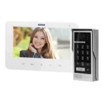 Podporovaný videorekordér, handsfree so 7" LCD displejom, kódovým zámkom a funkciou interkomu, prehľadná inštalácia, biela, SCUTI