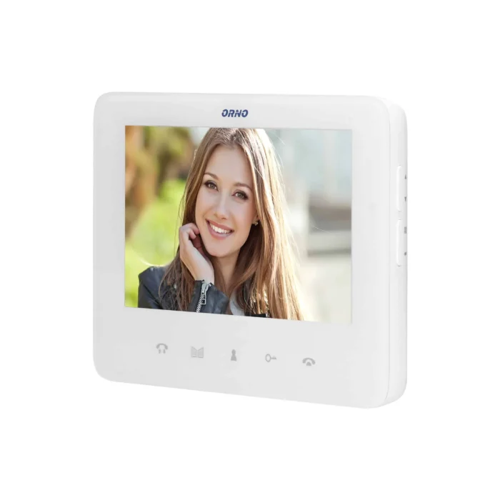 Podporovaný videorekordér, handsfree so 7" LCD displejom, kódovým zámkom a funkciou interkomu, prehľadná inštalácia, biela, SCUTI – Obrázok 3