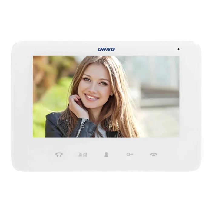 Podporovaný videorekordér, handsfree so 7" LCD displejom, kódovým zámkom a funkciou interkomu, prehľadná inštalácia, biela, SCUTI – Obrázok 4
