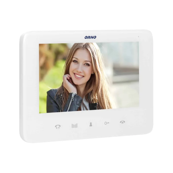 Podporovaný videorekordér, handsfree so 7" LCD displejom, kódovým zámkom a funkciou interkomu, prehľadná inštalácia, biela, SCUTI – Obrázok 5