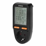 Energy calculator with LCD display, schuko, black