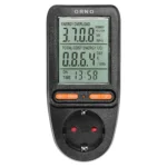 Energy calculator with LCD display, schuko, black – Obrázok 3