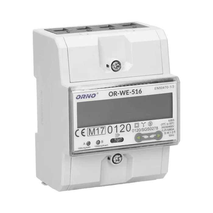 3-fázový elektromer s RS-485, 80A, MID, 4,5 moduly, DIN TH-35mm – Obrázok 3