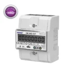 3-fázový viacfázový elektromer s RS-485, 80A. 4,5 modul, DIN TH-35mm
