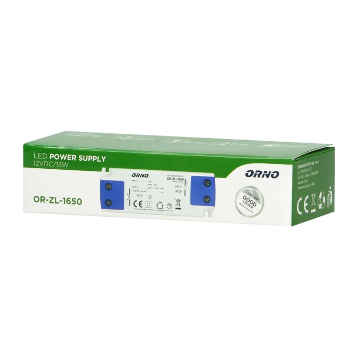 Napájací zdroj LED 12VDC 15W, IP20, priemer: 16,5mm – Obrázok 2