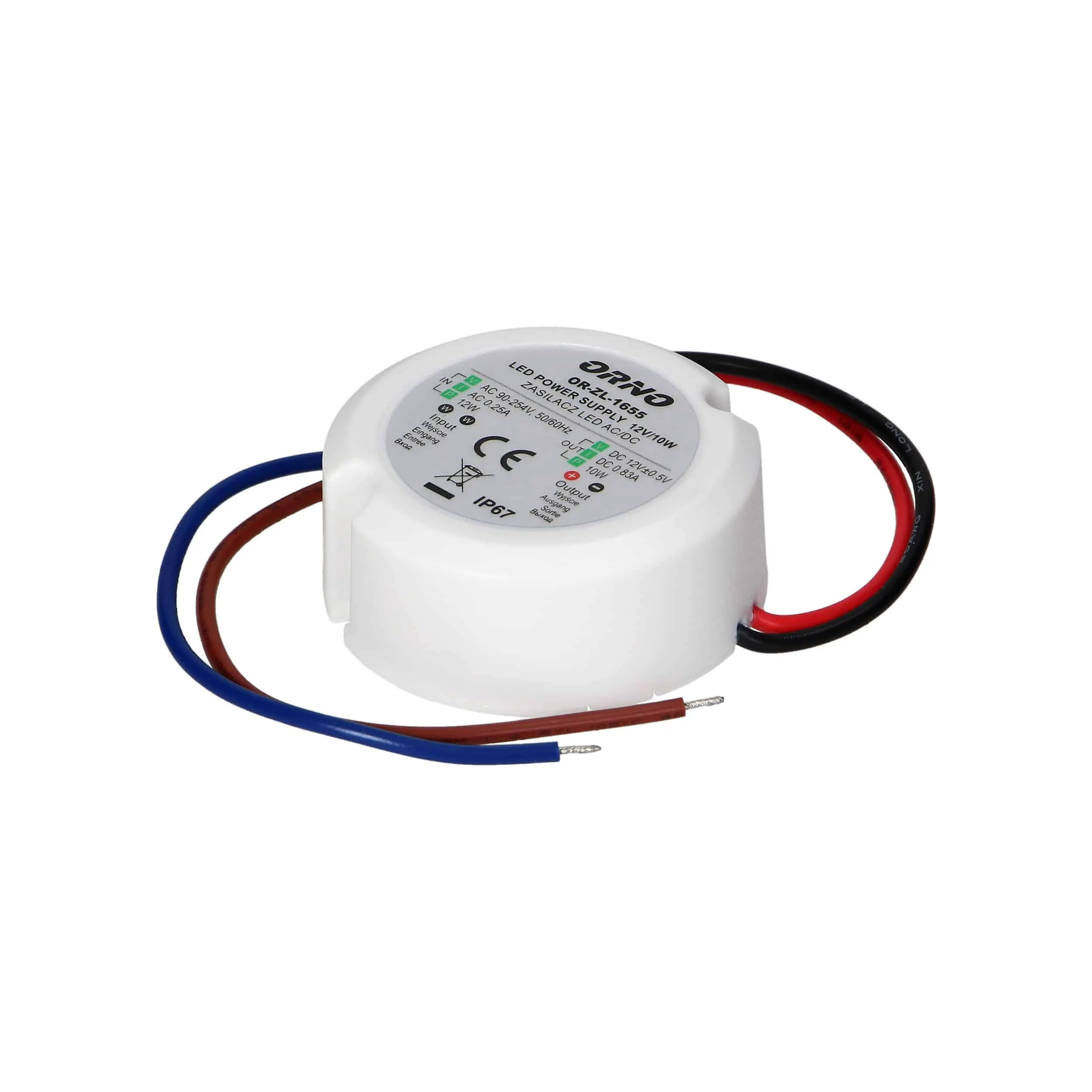 Napájací zdroj LED 12VDC Napájací zdroj LED 12VDC, 10W, IP67 – Obrázok 1