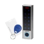 Kódový zámok čítačky kariet a proximity tagov, čítačka odtlačkov prstov a Bluetooth, SUPER SLIM, IP68, 3A relé, napájané TUYA