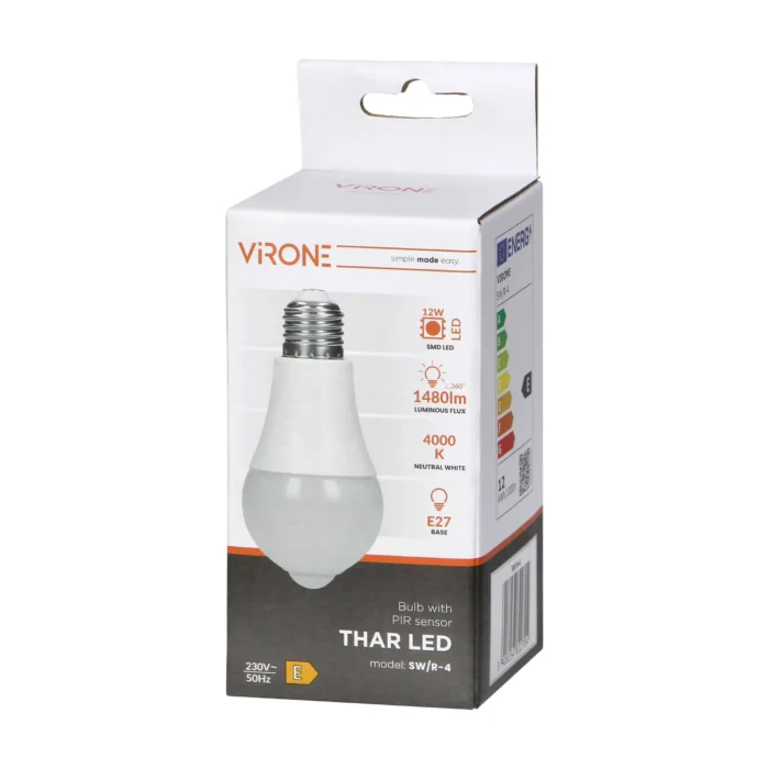 THAR LED 12W s pohybovým senzorom 1480lm, 4000K – Obrázok 2