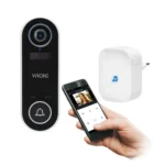 LAYO Bezdrôtový video zvonček s Wi-Fi a zvončekom s Full HD videokamerou, WiFi a sieťové pripojenie, IP65, komunikácia s chytrým telefónom a aplikáciou Tuya, 60 zvonení
