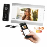 Set VIFIS Full HD videorekordér, handsfree, 7" LCD monitor, OSD menu, Full HD kamera, kódový zámok, čítačka kariet/ priblíženia a mobilná aplikácia, biela