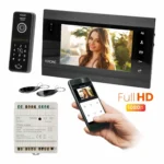 Súprava videovrátnika VIFIS FHD (slúchadlo, kódový zámok, čítačka kariet/tagov, ovládanie mobilnej aplikácie, výplň na DIN lištu, čierna)