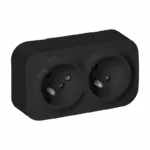 Dvojzásuvka ToDo 2x2P+E, 16A/230VAC, IP20, Čierna, 10 ks