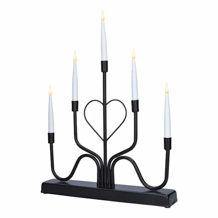 Solight LED kovový svietnik, 5x LED, čierny, 40cm – Obrázok 4