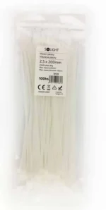 Solight viazacie nylonové pásky, 2,5 x 200mm, natural, 100ks – Obrázok 2