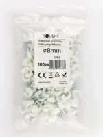 Solight káblové príchytky, priemer 8mm, biele, 100ks – Obrázok 2
