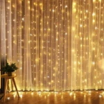 Solight LED vianočná záves okenná, strieborná, 300x mini LED, časovač, 8 funkcií, USB