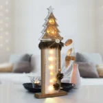 Solight vianočná LED drevená dekorácia, stromček, 2x AA – Obrázok 3