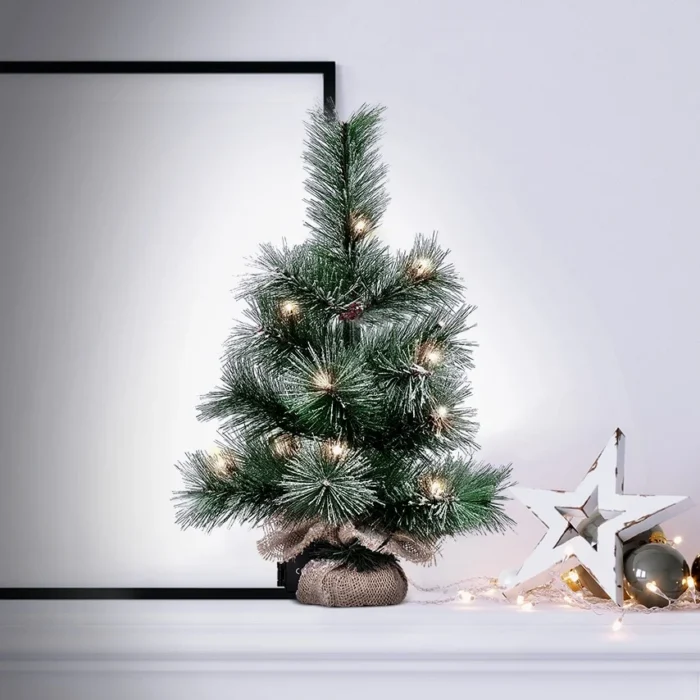 Solight vianočný stromček 45cm, 15LED, 3x AA, IP44, časovač – Obrázok 2