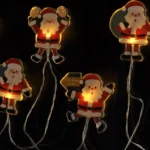 Solight LED okenná reťaz - Santa, 6x LED, prísavná, 120cm, 2x AA – Obrázok 2