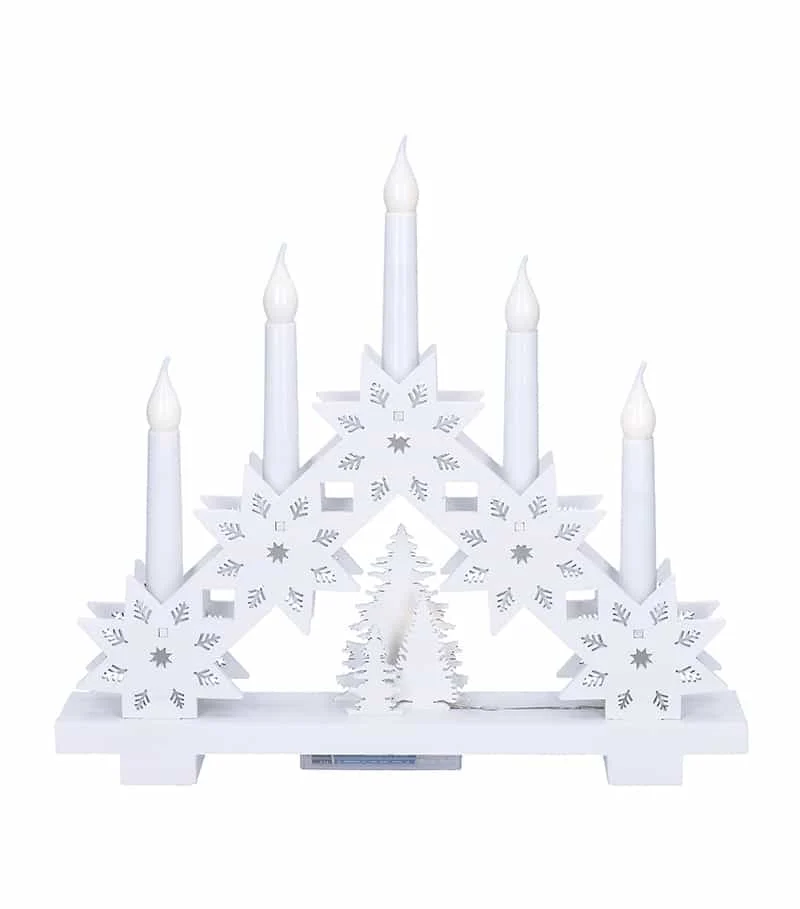 Solight LED vianočný svietnik s hviezdami Solight LED vianočný svietnik s hviezdami, 30cm, 5x LED, 2x AA – Obrázok 1