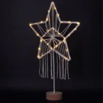 Solight LED vianočná hviezda stolná, pletená, 35x LED, 2x AAA – Obrázok 2