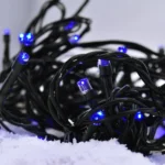 Solight LED vianočná reťaz, 3m, 20xLED, 3x AA, modré svetlo, zelený kábel