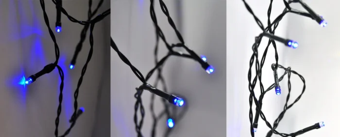 Solight LED vianočná reťaz, 3m, 20xLED, 3x AA, modré svetlo, zelený kábel – Obrázok 3
