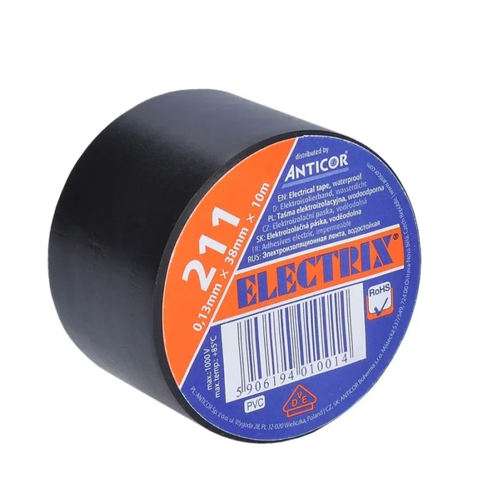 Solight izolačná páska, 38mm x 0,13mm x 10m, čierna – Obrázok 2