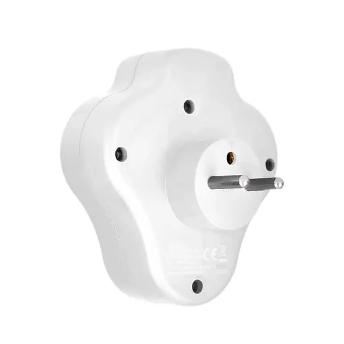 Solight rozbočovač s USB A+C nabíjačkou, 2 x 10A, biely, vypínač – Obrázok 2