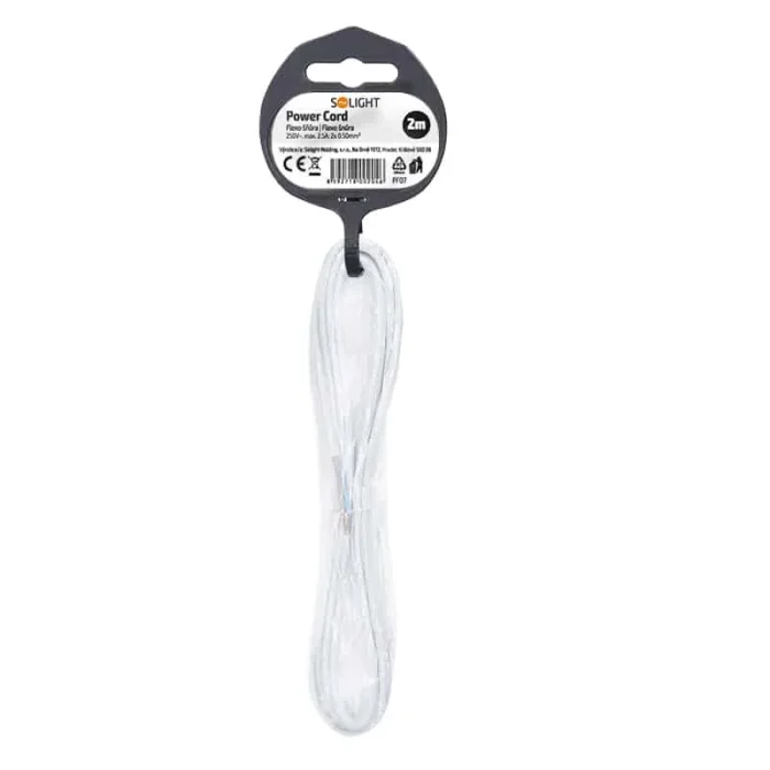 Solight flexo šnúra, 2m, 2 x 0,50mm2, biela – Obrázok 2
