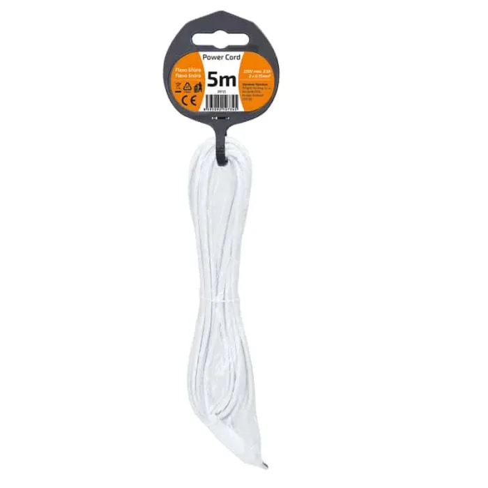 Solight flexo šnúra, 2x 0,75mm2, biela, plochá, 5m – Obrázok 2