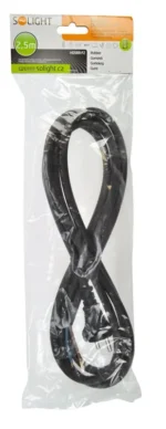Solight flexo šnúra, 2x 1,5mm2, gumová, čierna, 2,5m – Obrázok 2